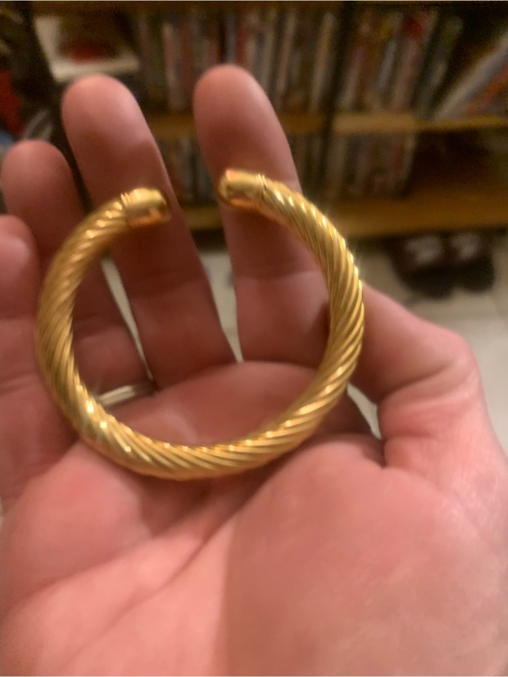 Gold-Tone Twisted Cable Cuff Bracelet